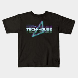 TECH HOUSE  - Audio Geometry (purple/blue) Kids T-Shirt